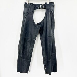 Vetter Leather Motorcycle Chaps Unisex XL Black Rex Marsee Design Biker Moto